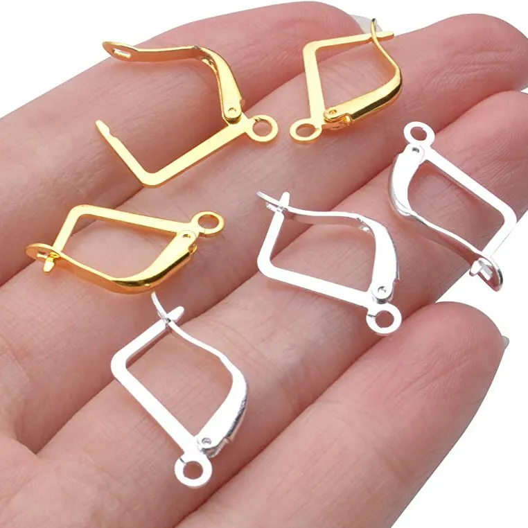 10 Pcs (5 pairs)  Long Lasting 925 Sterling silver Plated, Non Tarnish,  lever back Ear wire,lever back earring hook, Earring Findings,Shiny Silver Earring Parts