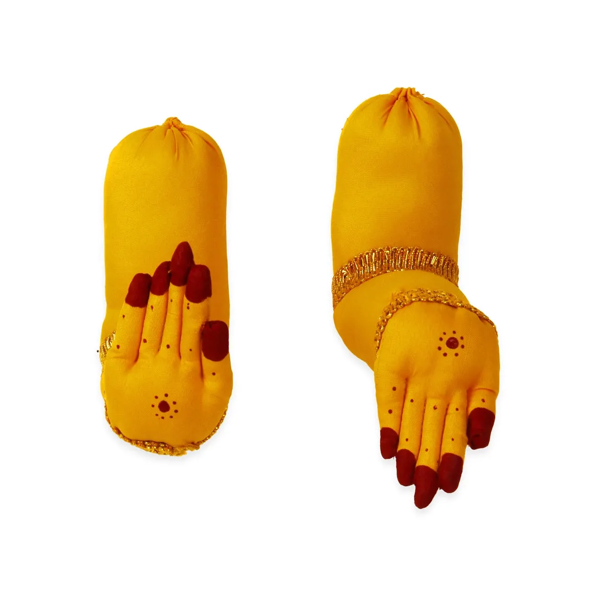 Amman Hands & Legs Set - 18 x 2.5 Inches | Cloth Varalakshmi Hands & Leg/ Yellow Colour Laxmi Hand & Leg for Deity