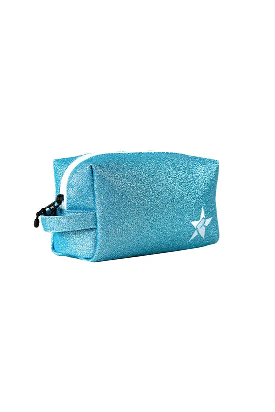 Arctic Blue Rebel Makeup Bag with White Zipper