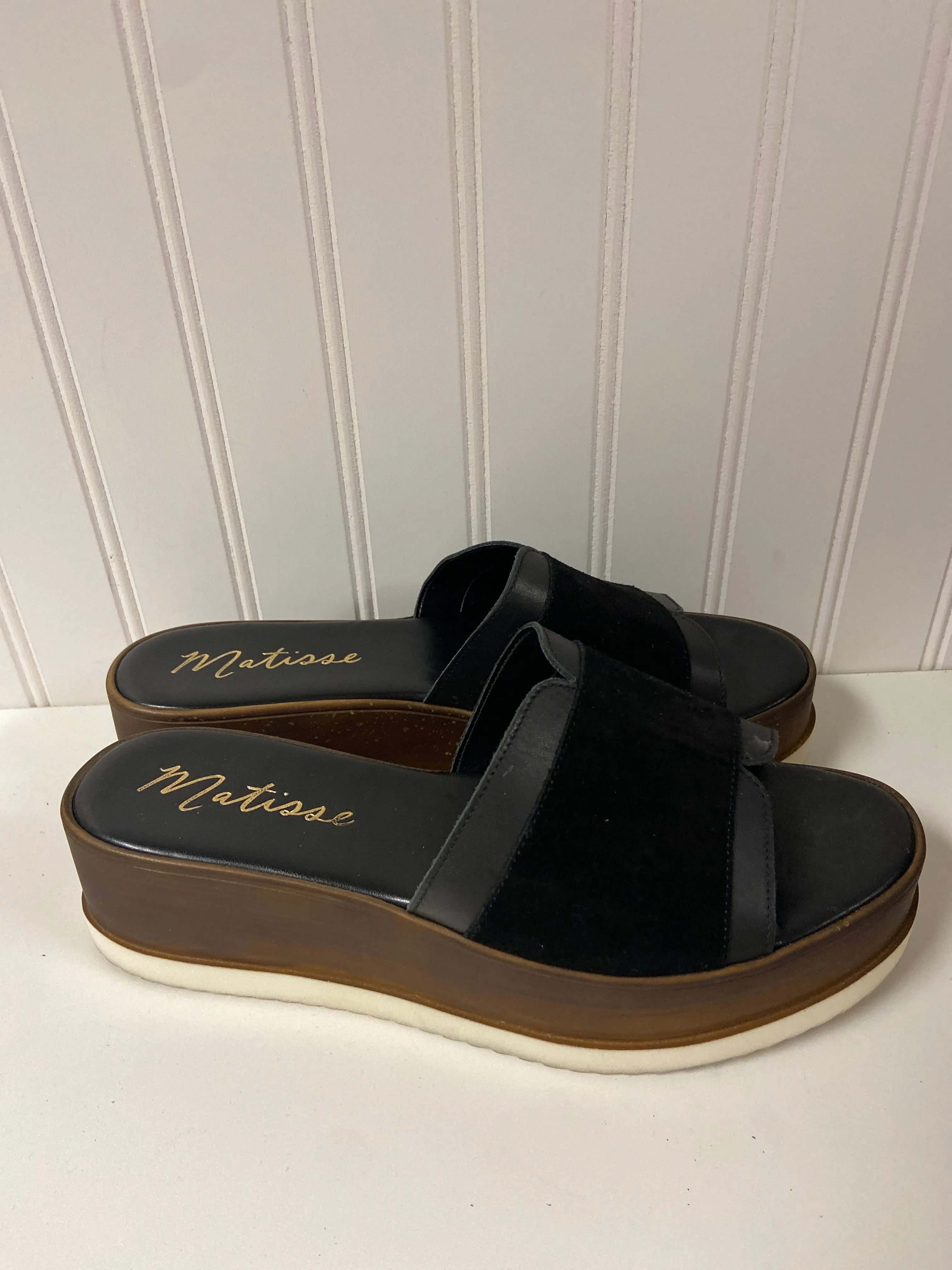 Black Sandals Heels Platform Matisse, Size 8