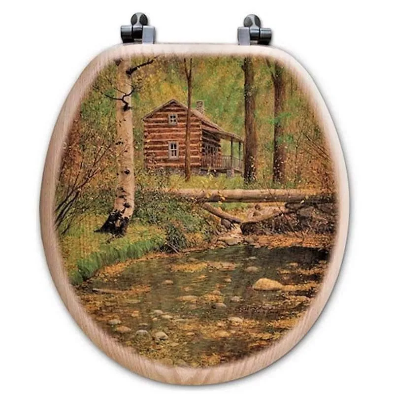 Cabin Retreat Rustic Art Toilet Seat