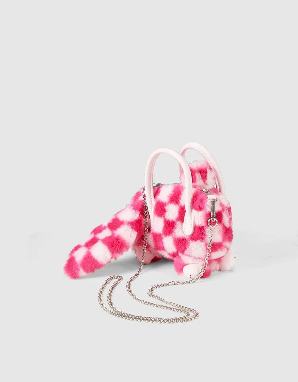 Checkered Fluffy Animal Bag