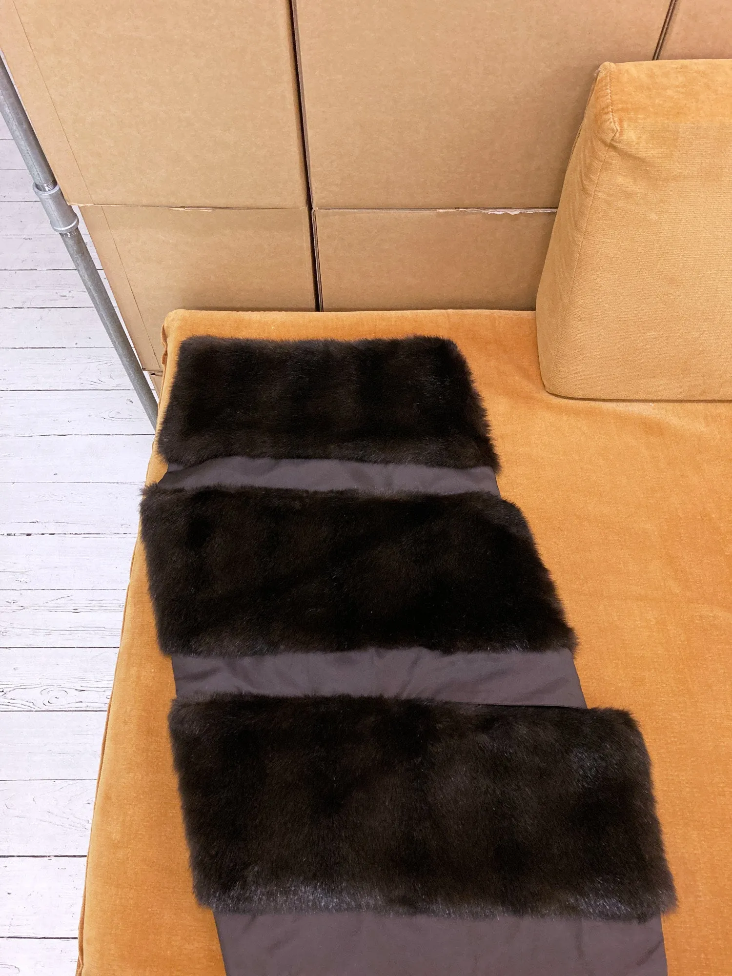 Comme des Garcons AW1997 brown acrylic faux fur snood or neck warmer