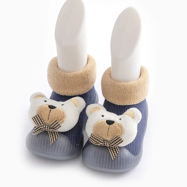 Cute baby sock shoes for winter thick cotton animal styles