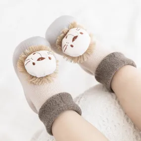 Cute baby sock shoes for winter thick cotton animal styles