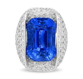 David Webb Untreated Ceylon Sapphire Ring, 40.08 Carats