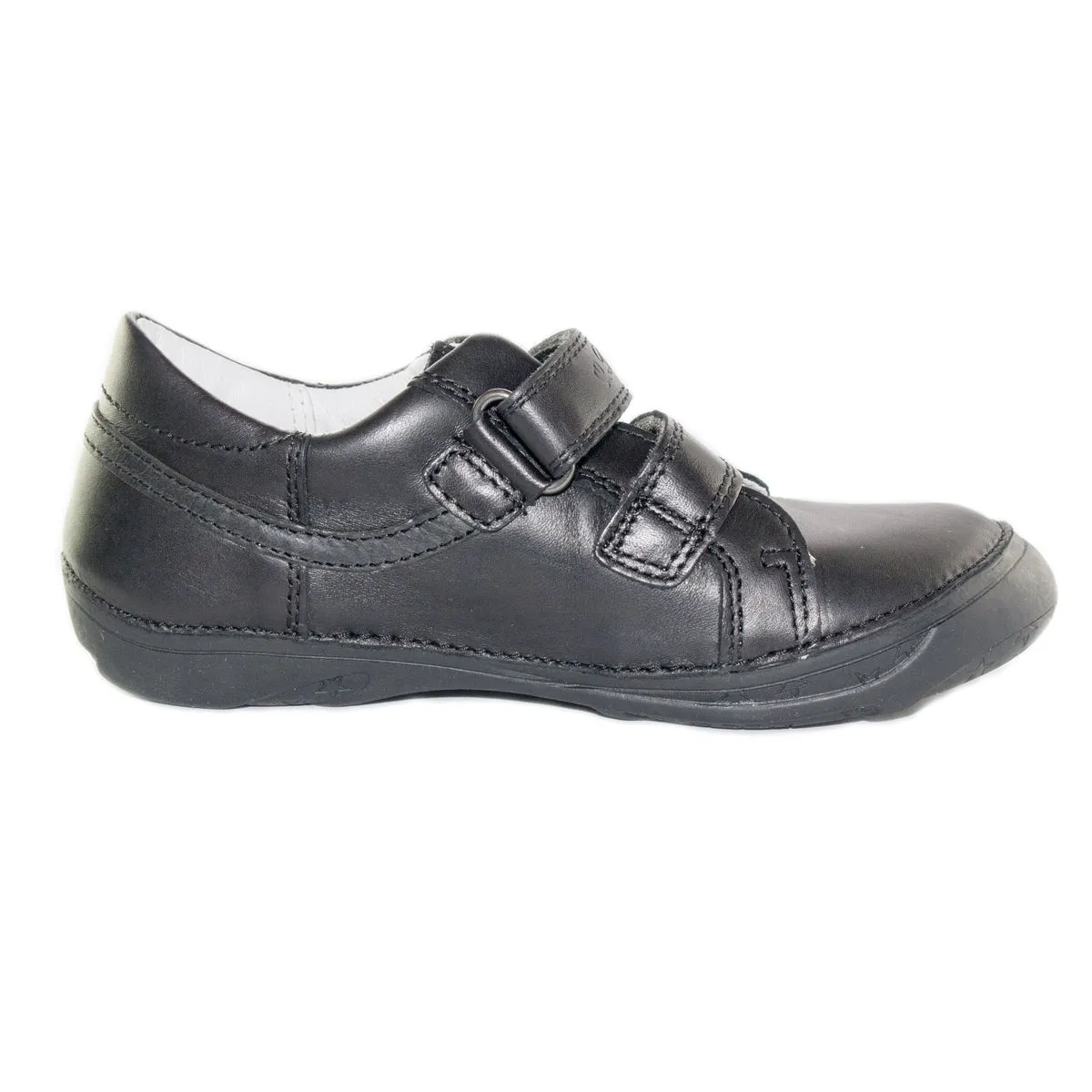 D.D. Step little and big kid girl double strap shiny black dress shoes size US 8.5-4. Kids dress shoes for girls