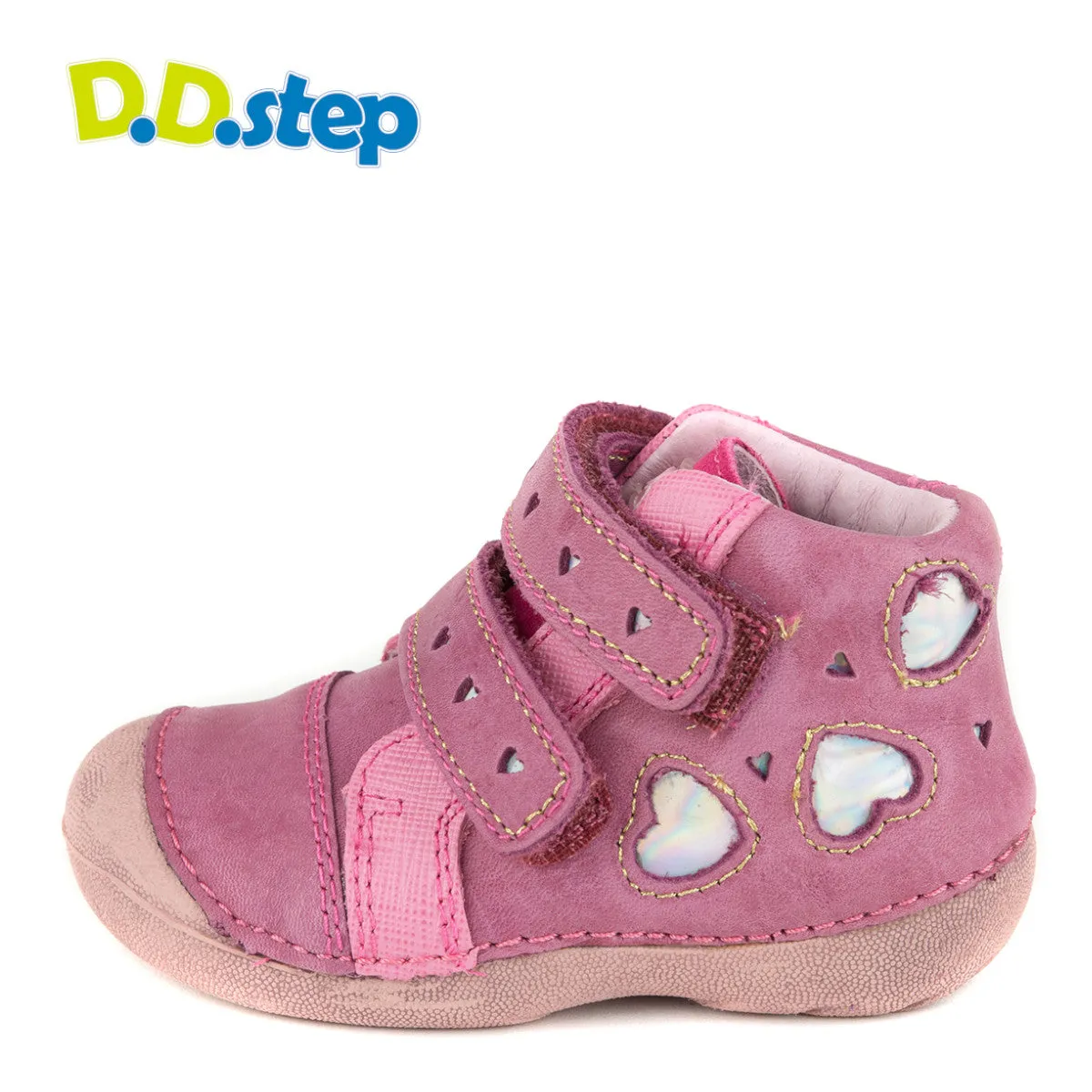 D.D. Step toddler girl shoes dark pink with hearts size US 4-8