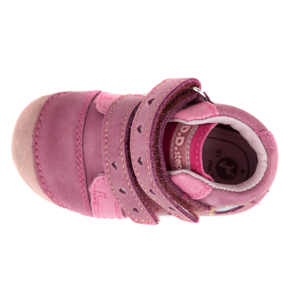 D.D. Step toddler girl shoes dark pink with hearts size US 4-8