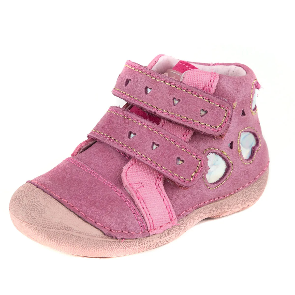 D.D. Step toddler girl shoes dark pink with hearts size US 4-8