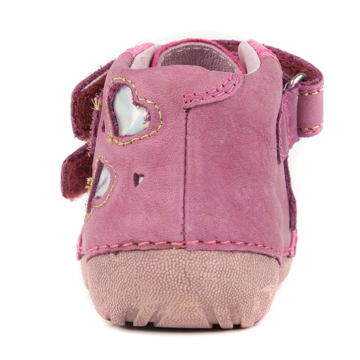 D.D. Step toddler girl shoes dark pink with hearts size US 4-8