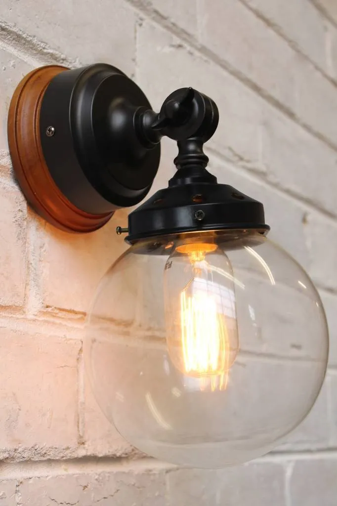 Glass Ball Swivel Wall Light