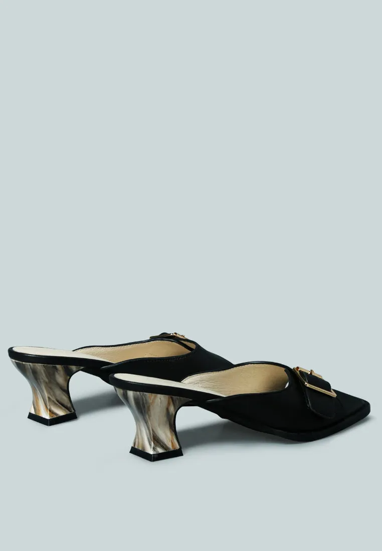 GOMEZ-ART-NOUVEAU Leather Slip-On Sandal in Black