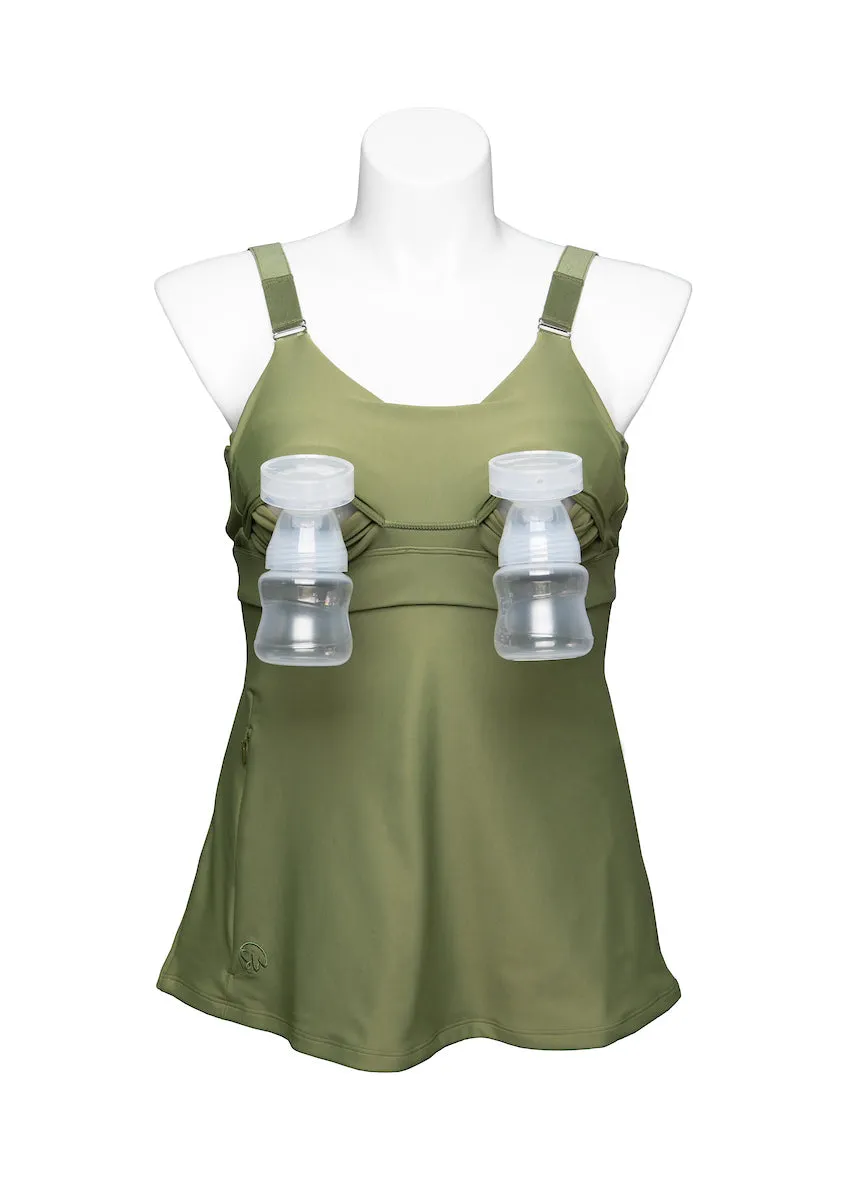 Journey Hands Free Pumping Tank | Olive