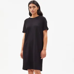 Maailana Black Jersey Short Sleeve Dress In Lenzing Ecovero Viscose