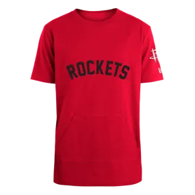 Men's Houston Rockets New Era Apparel Arch Wordmark Pouch T-Shirt