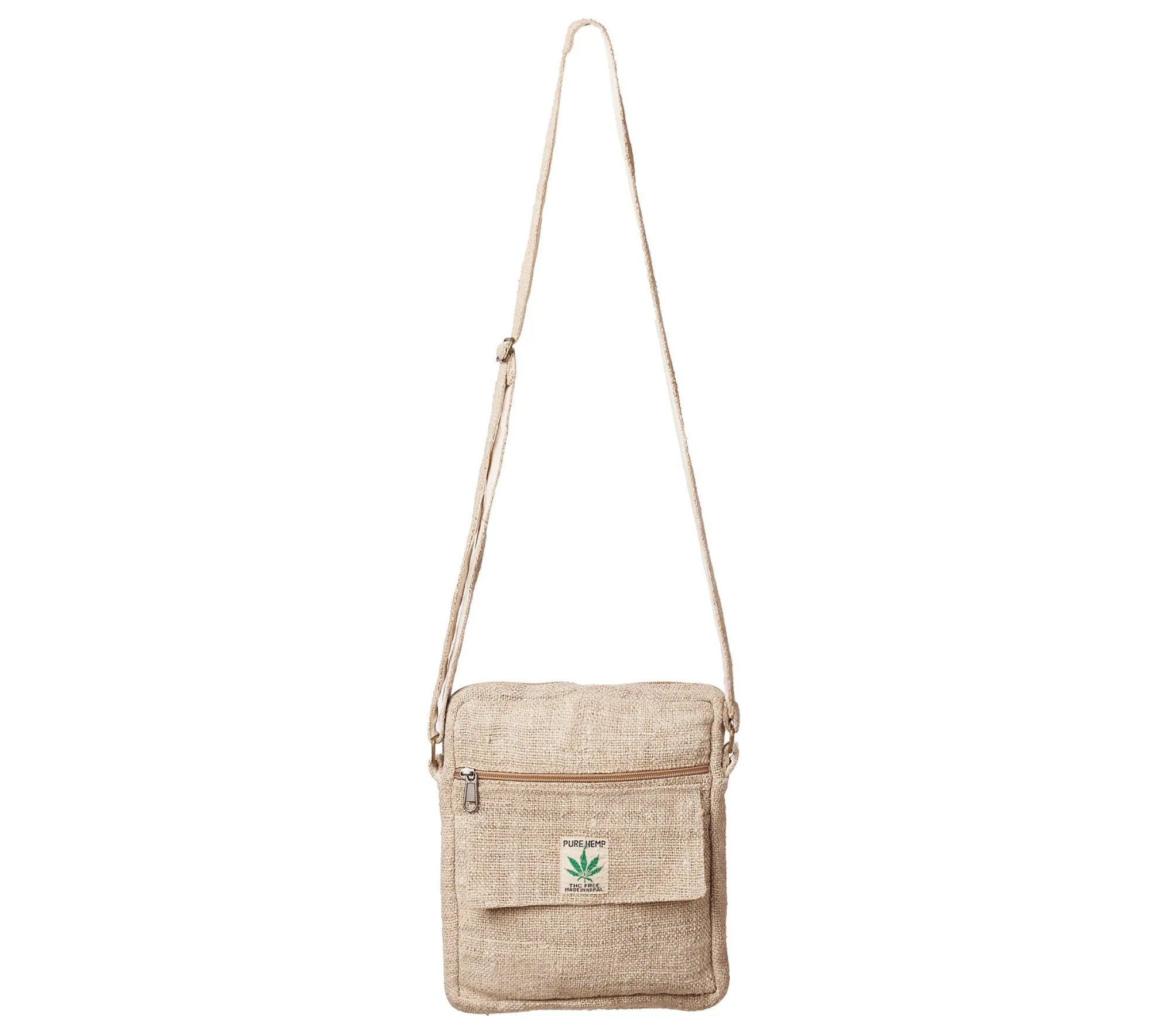 Natural Hemp Purse, Vegan Shoulder Bag, Perfect Gift, Zipper Closure