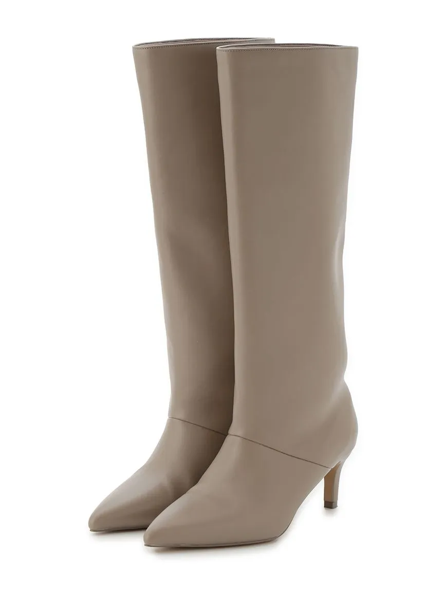 Pointed-Toe Heeled Knee-High Boots