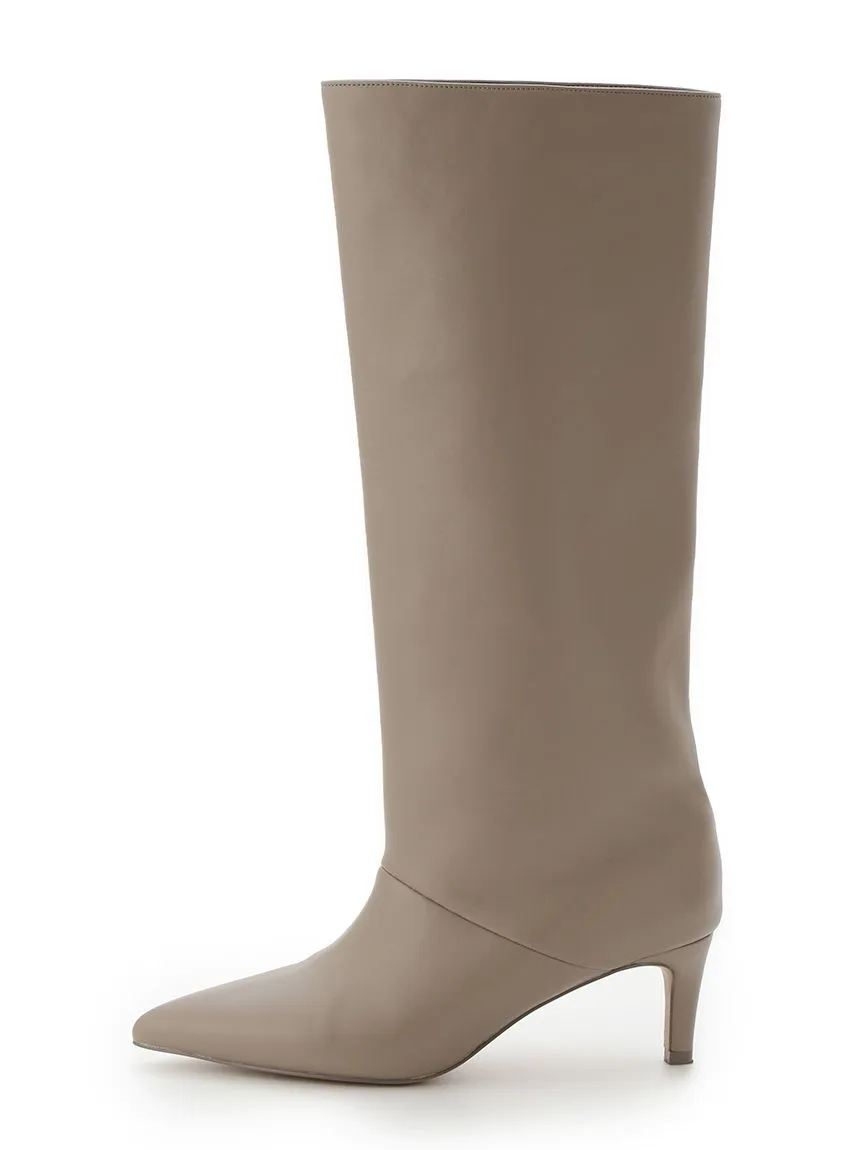 Pointed-Toe Heeled Knee-High Boots