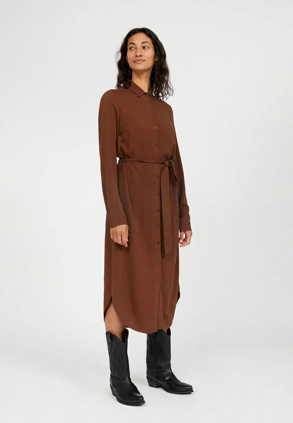 SAIGAA Brown Dress in LENZING ECOVERO