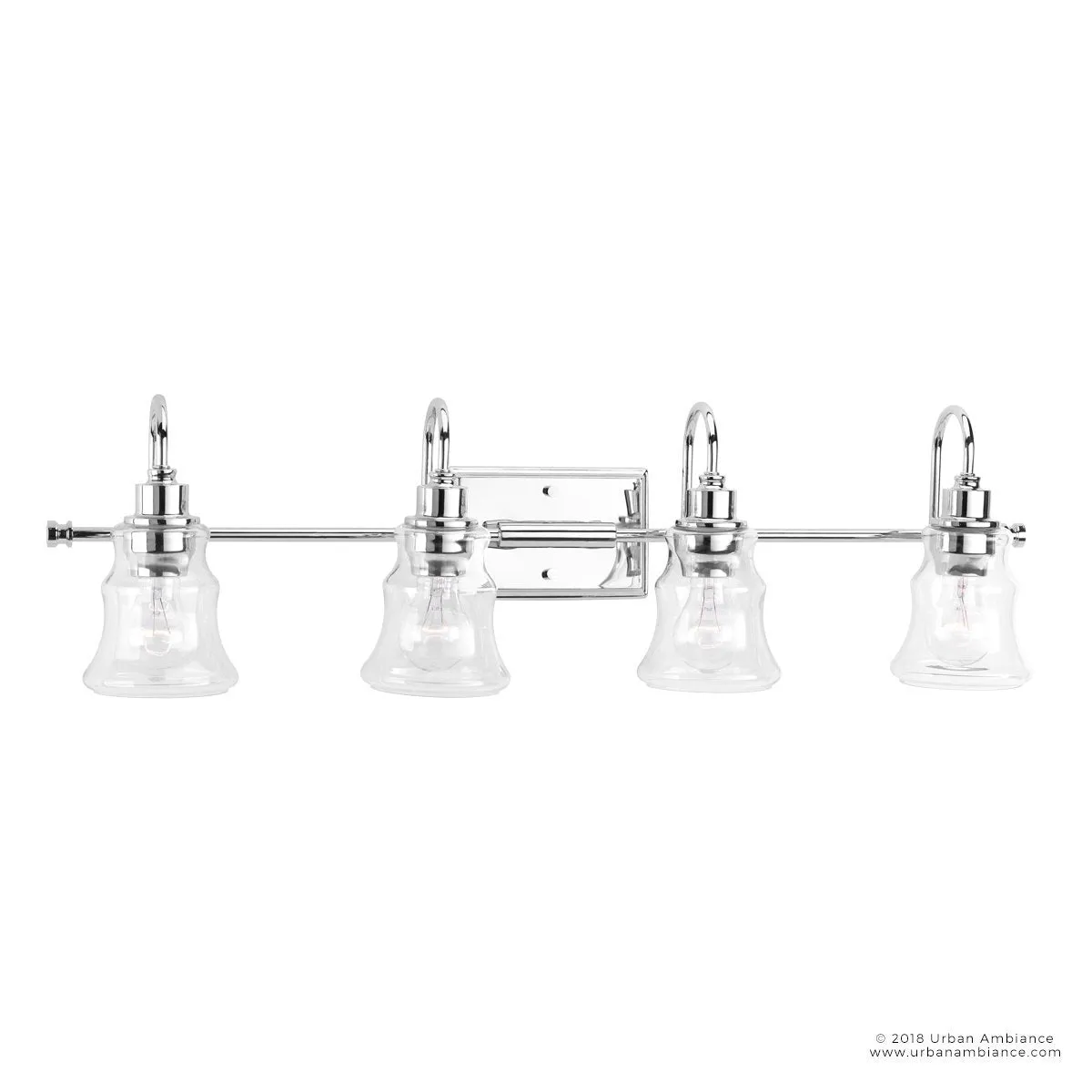 UHP2554 Vintage Bathroom Vanity Light, 9.25"H x 33.375"W, Polished Chrome Finish, Columbus Collection