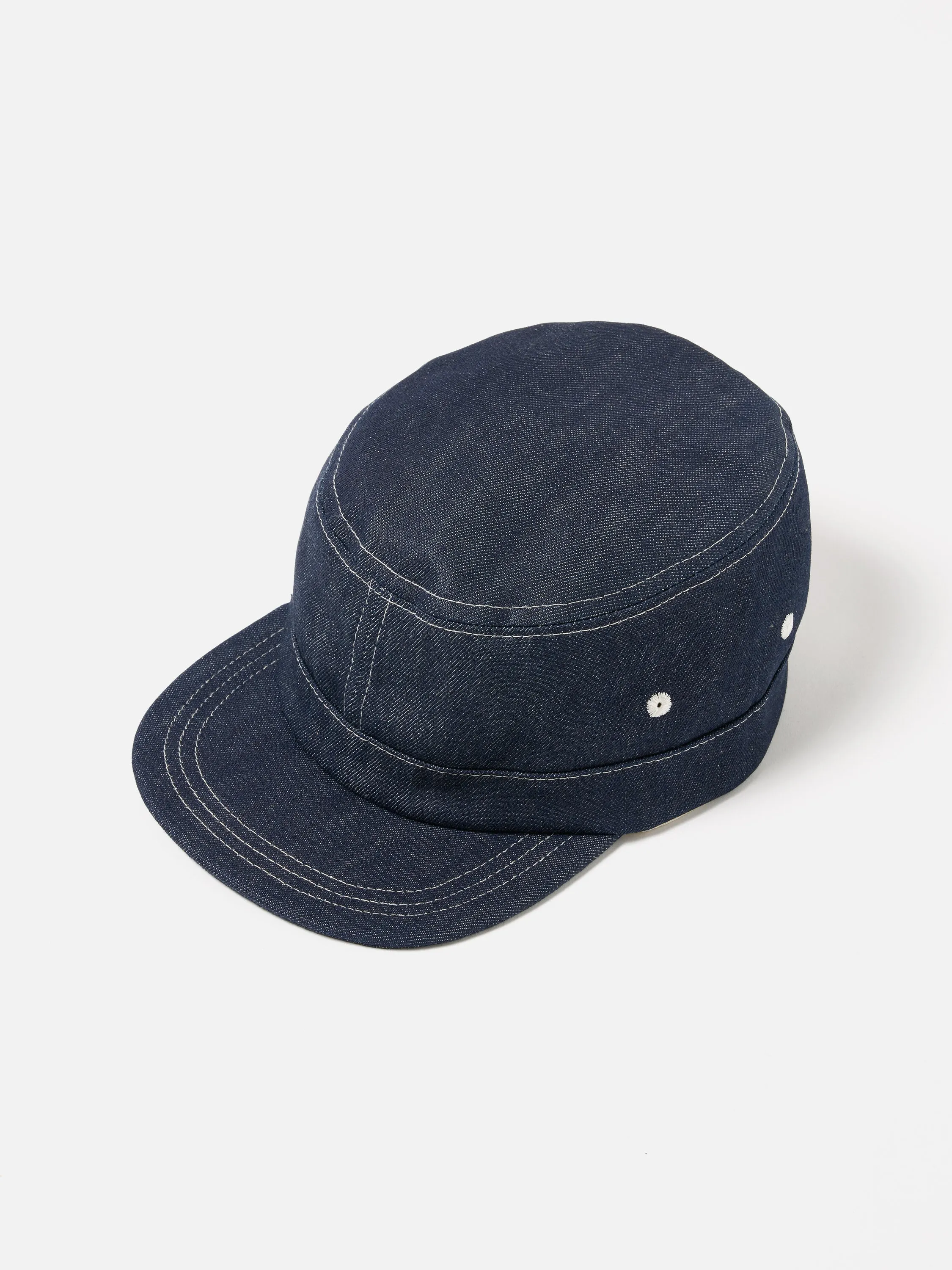 Universal Works Field Cap in Indigo 13oz Selvedge Denim